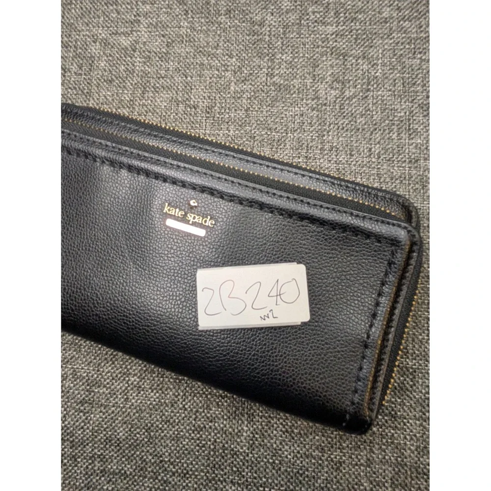 Kate Spade Wallet New York‎ Womens Black Leather Rectangle Classic Zip-Around
